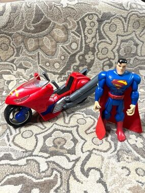 5” Superman With “Steel Cycle” Motorcycle Justice League Mattel 2012 DC Comics